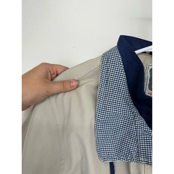 CS Signature Womens Jacket Size 1X Double Closure Cream Navy Blue Faux Mock Neck - Picture 11 of 15